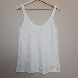 NWT KISMET Penny Knit Scoop Neck Light  Knitted Tank Top White Sz S